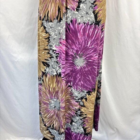 Pretty Good Halter Maxi Dress Women’s Small Black Multicolor Floral Empire Waist - Picture 4 of 13